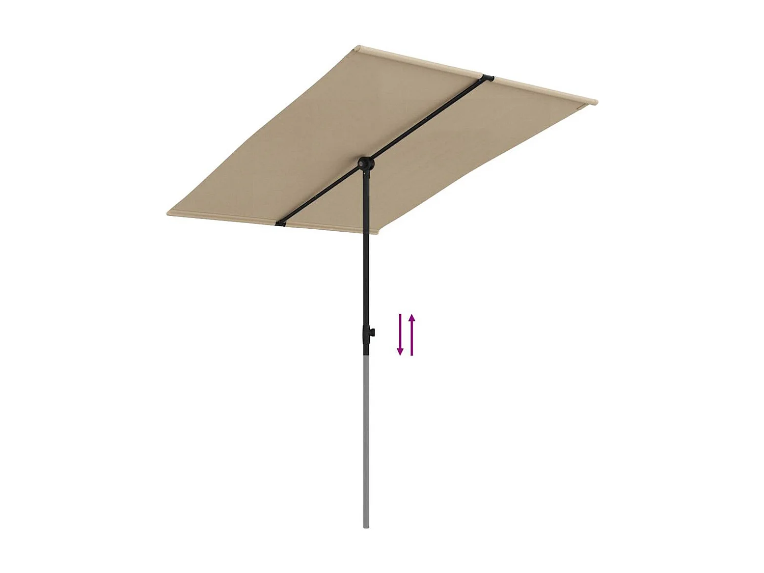 Parasol de jardin-Parasol d'extérieur avec mât en aluminium 2x1,5 m Taupe