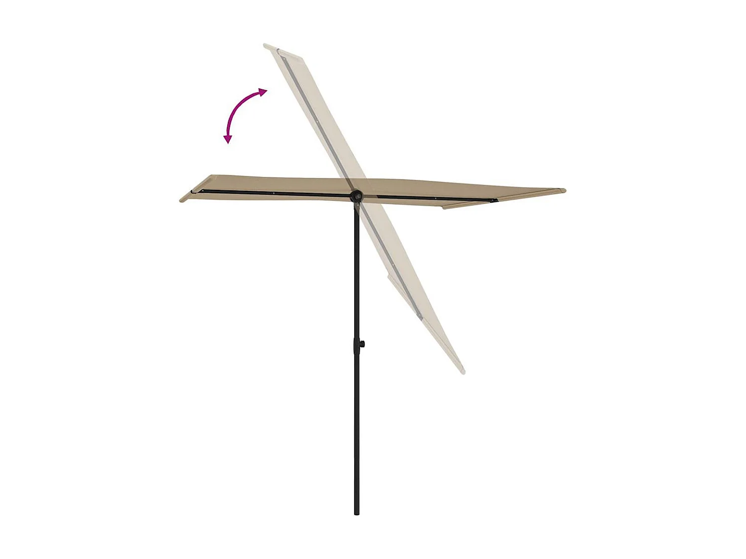 Parasol de jardin-Parasol d'extérieur avec mât en aluminium 2x1,5 m Taupe