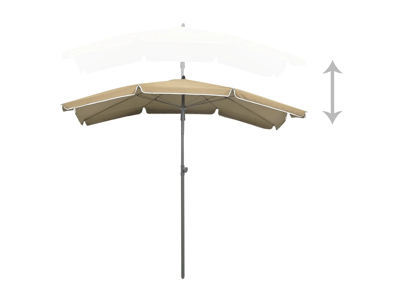 Parasol de jardin-Parasol d'extérieur avec mât 200x130 cm taupe