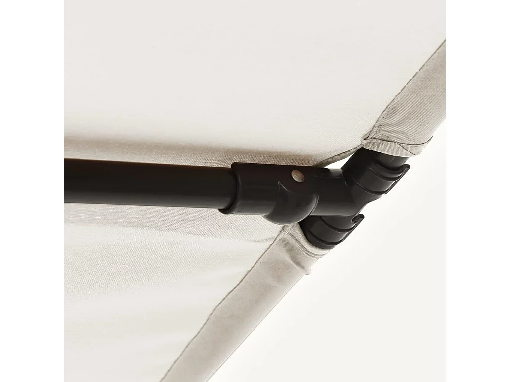 Parasol de jardin-Parasol d'extérieur avec mât en aluminium 180x110 cm blanc sable