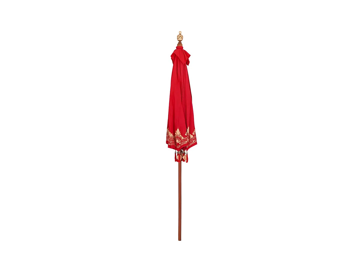 Parasol de jardin-Parasol balinais Rouge (210-220) x 260 cm Coton et bois massif