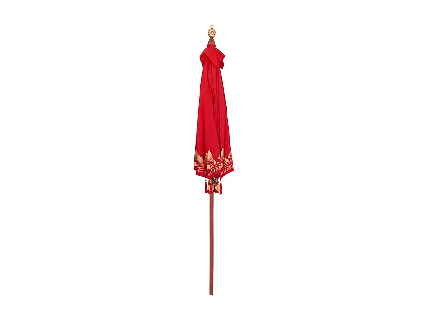 Parasol de jardin-Parasol balinais Rouge (210-220) x 260 cm Coton et bois massif