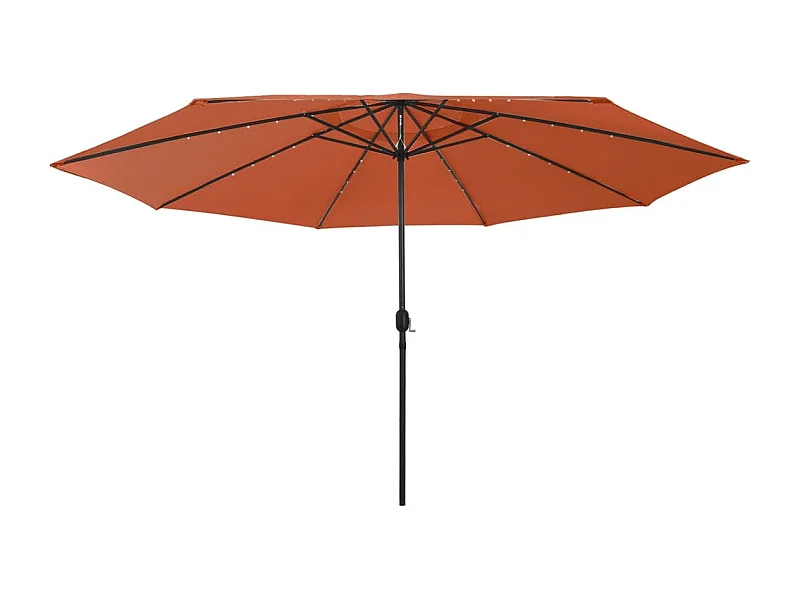 Parasol de jardin-Parasol d'extérieur avec lumières LED et mât en métal terre cuite