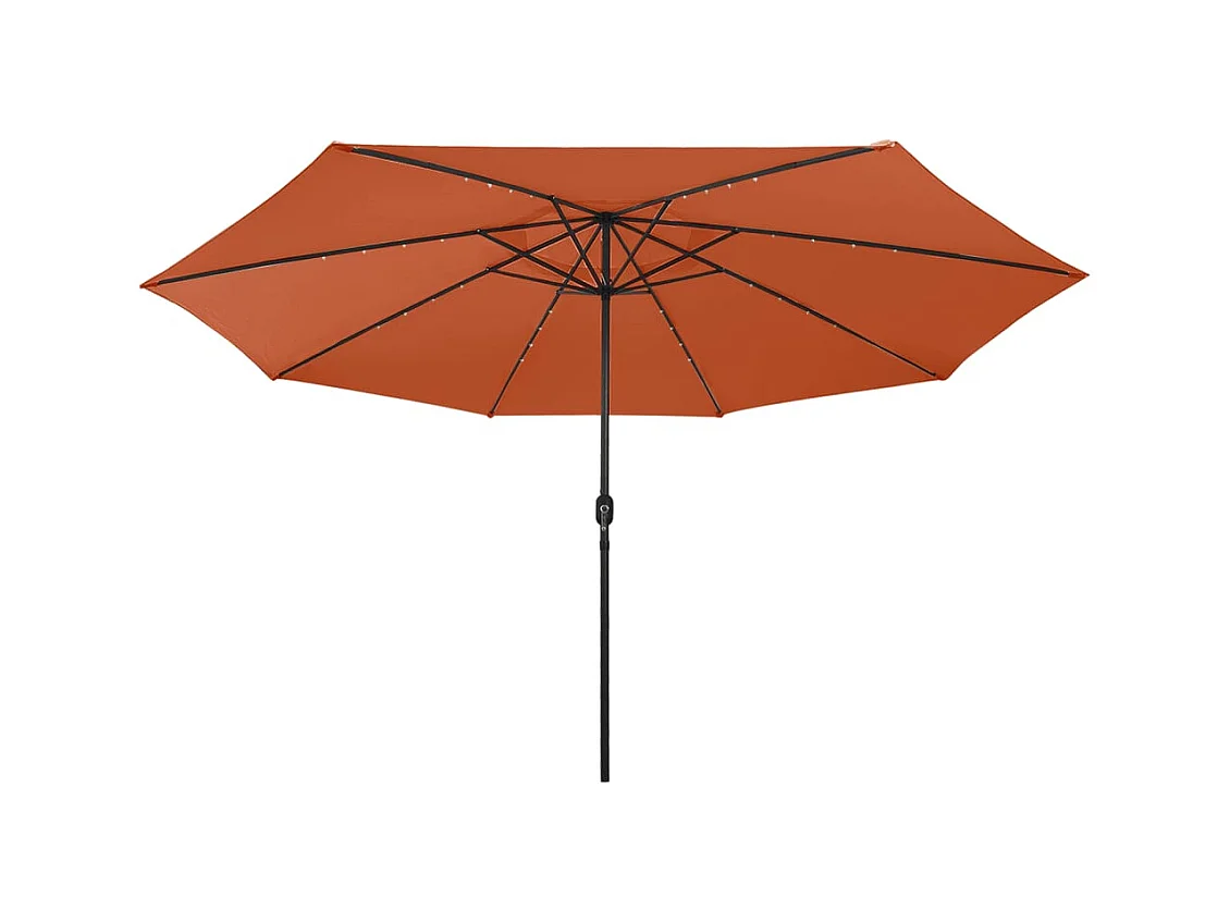 Parasol de jardin-Parasol d'extérieur avec lumières LED et mât en métal terre cuite