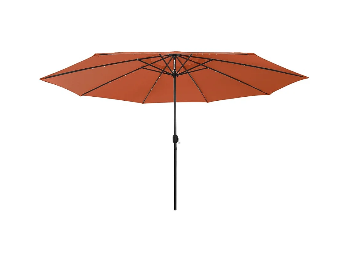 Parasol de jardin-Parasol d'extérieur avec lumières LED et mât en métal terre cuite