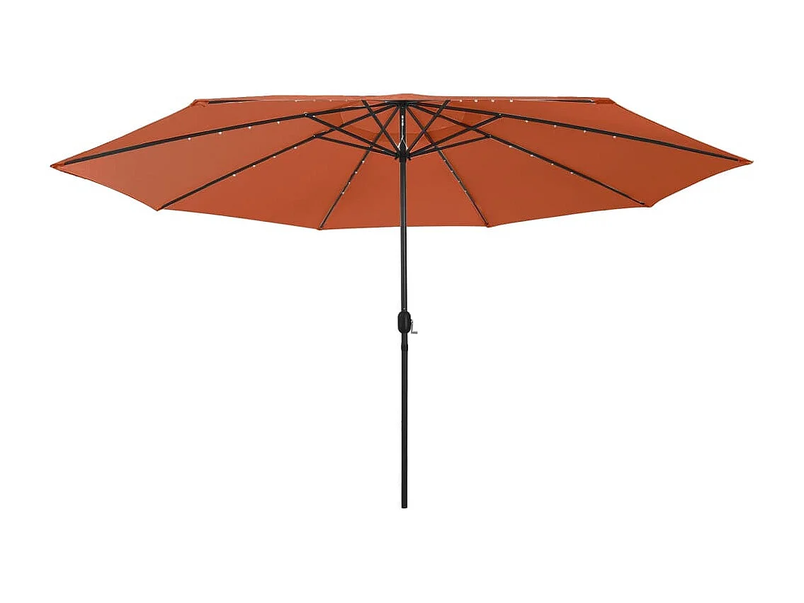 Parasol de jardin-Parasol d'extérieur avec lumières LED et mât en métal terre cuite