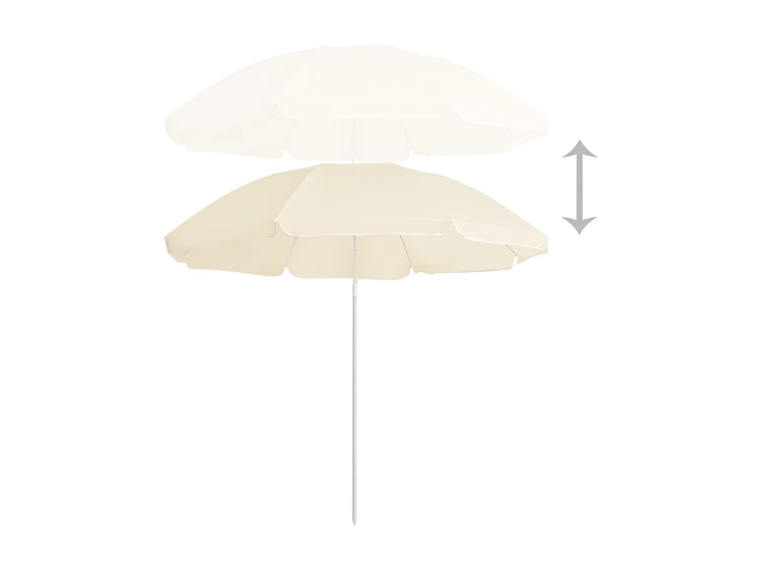 Parasol de jardin-Parasol d'extérieur avec mât en acier sable 180 cm