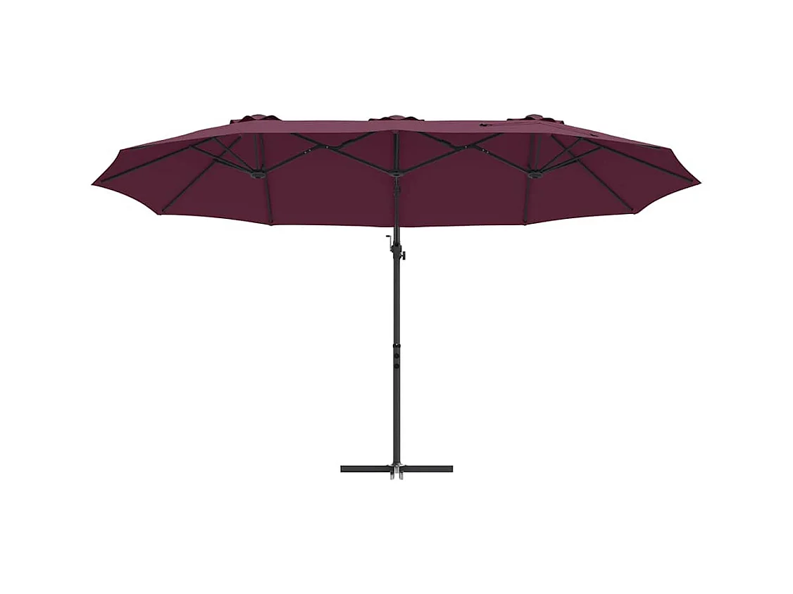 Parasol de jardin-Parasol cantilever de jardin Rouge bordeaux 372 x 198 x 243 cm