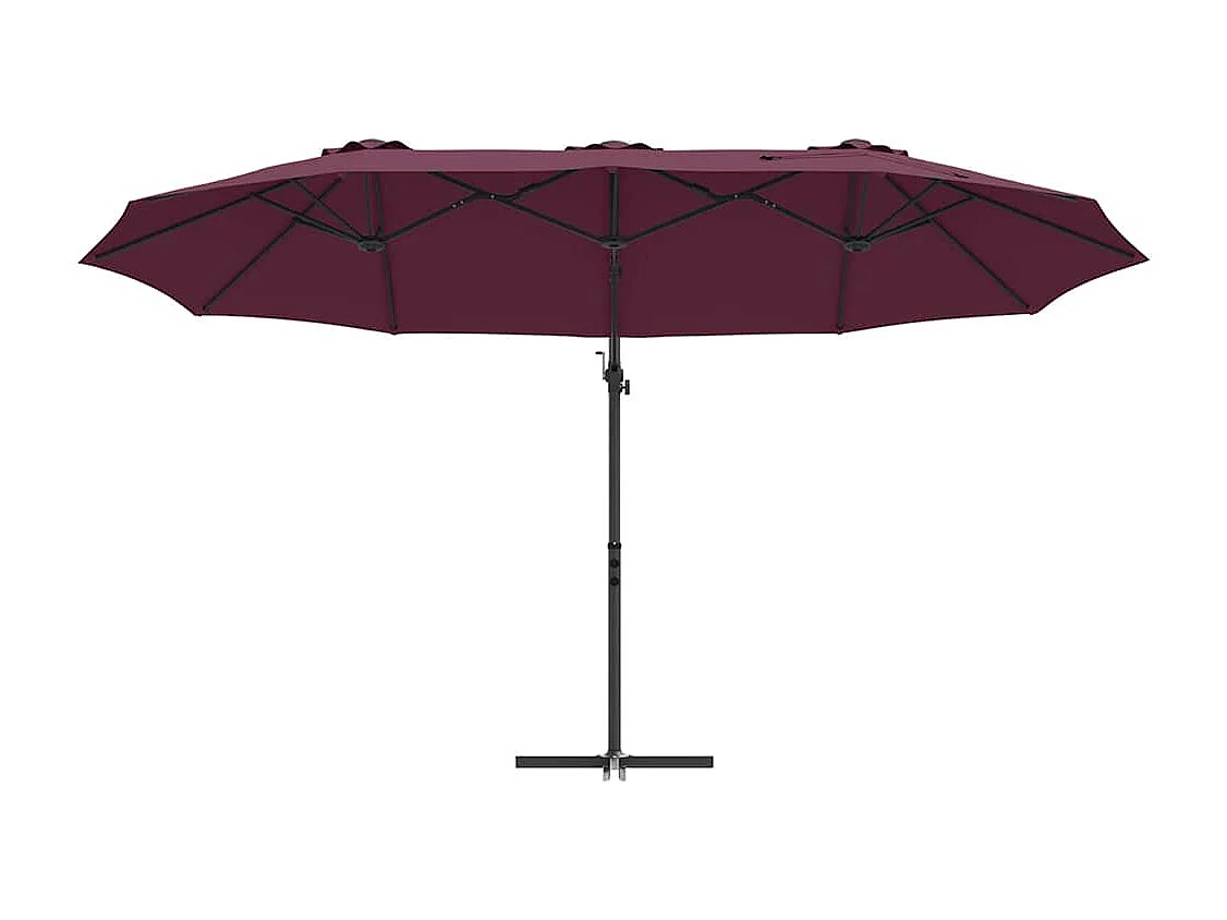 Parasol de jardin-Parasol cantilever de jardin Rouge bordeaux 372 x 198 x 243 cm