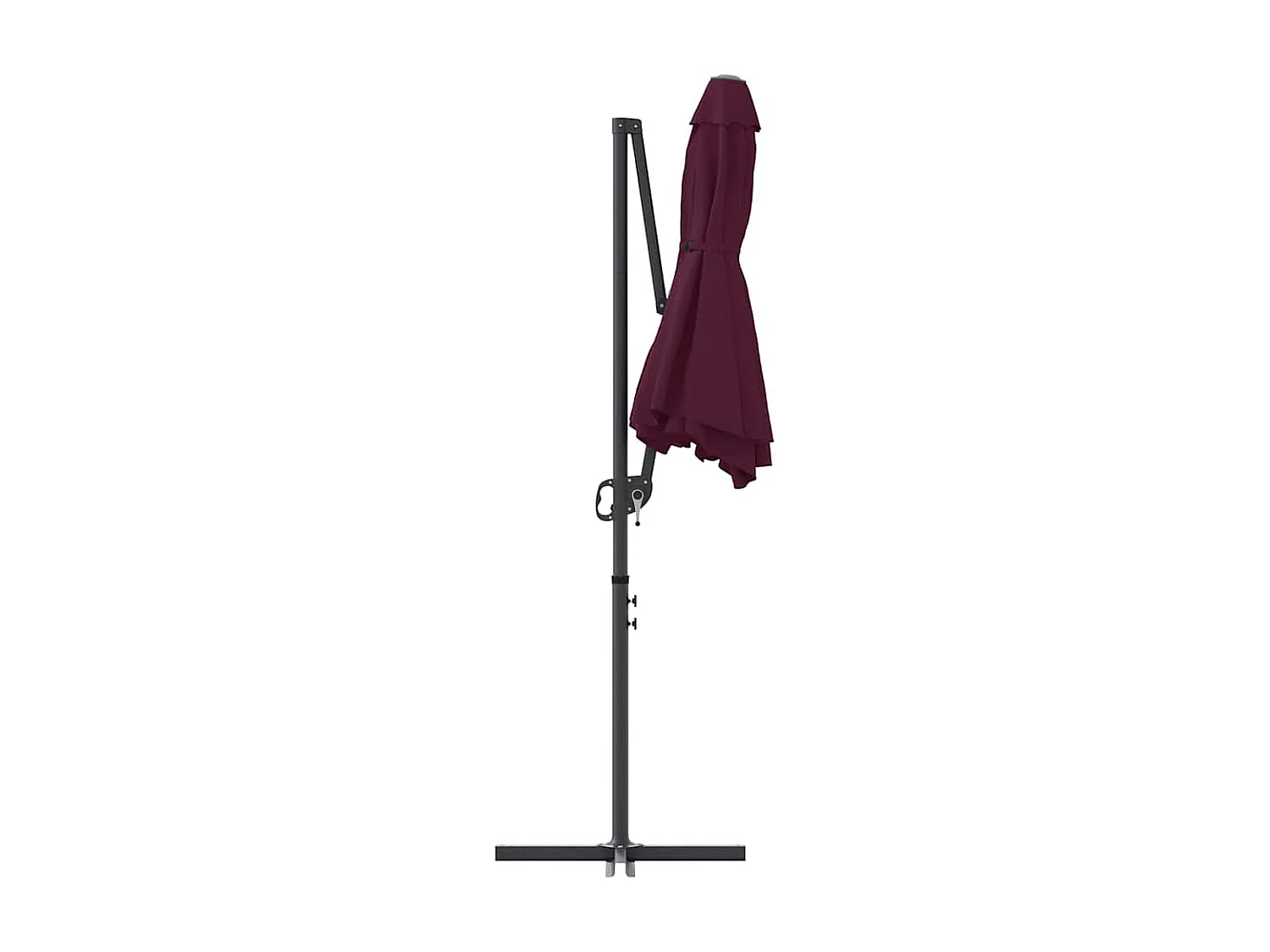 Parasol de jardin-Parasol cantilever de jardin Rouge bordeaux 372 x 198 x 243 cm