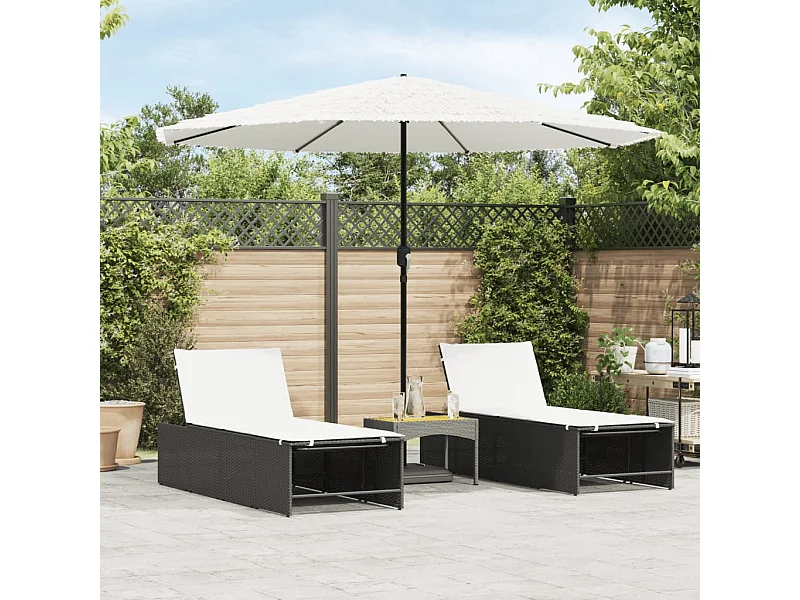 Parasol de jardin-Parasol d'extérieur avec mât en acier blanc 324x324x247 cm