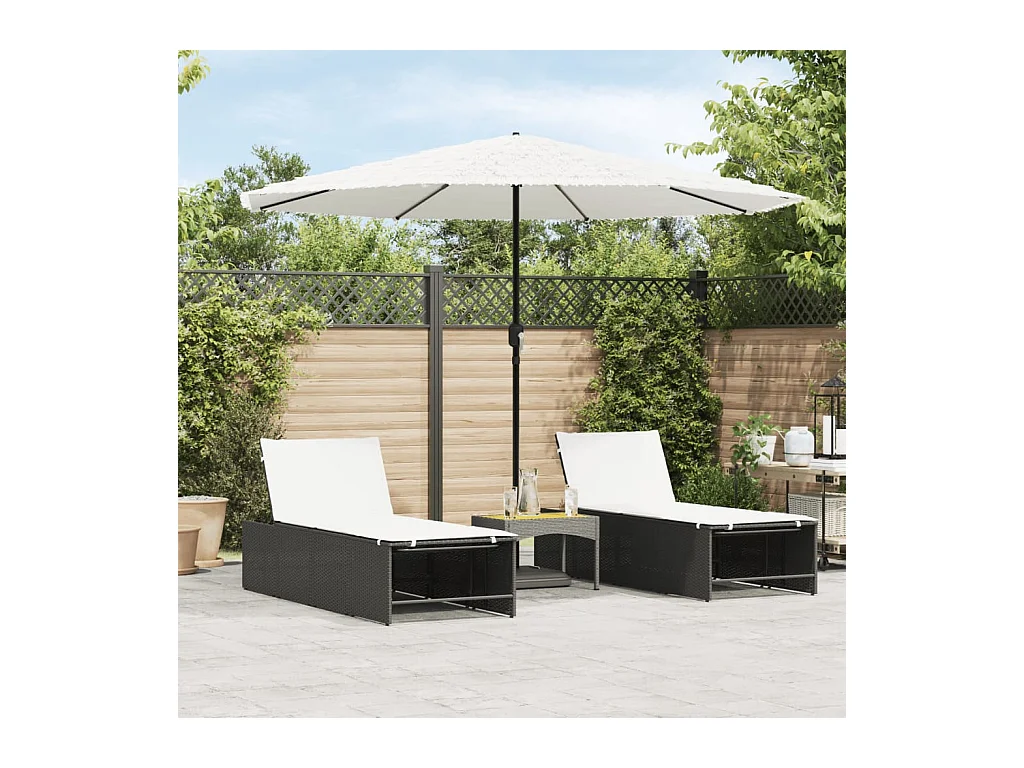 Parasol de jardin-Parasol d'extérieur avec mât en acier blanc 324x324x247 cm