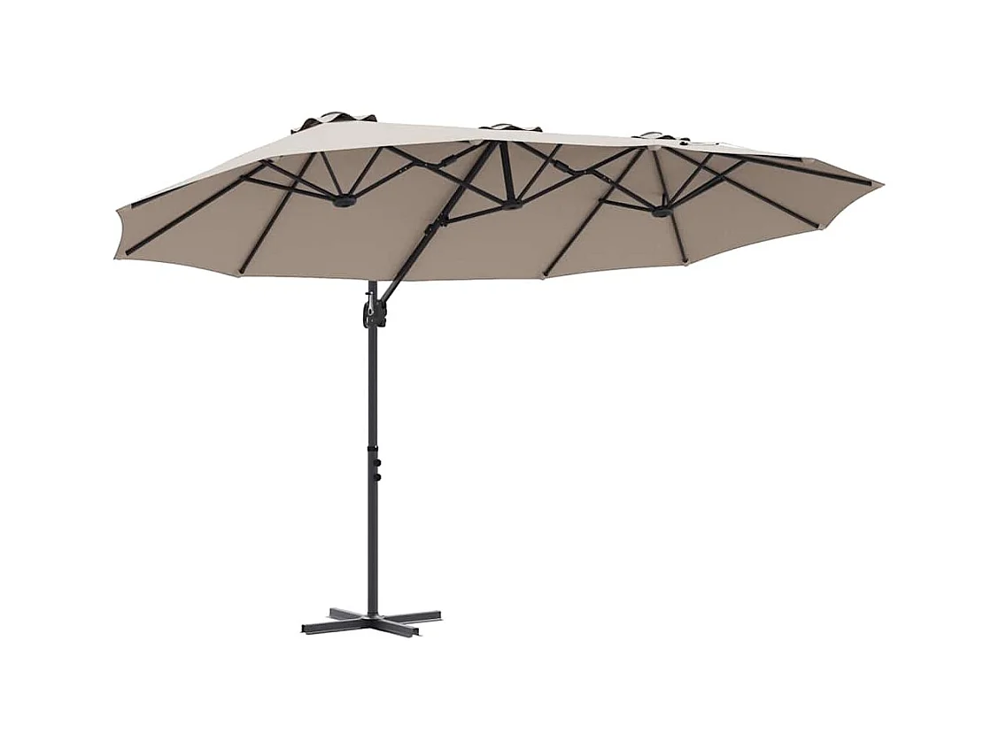 Parasol de jardin-Parasol cantilever de jardin Taupe 372 x 198 x 243 cm