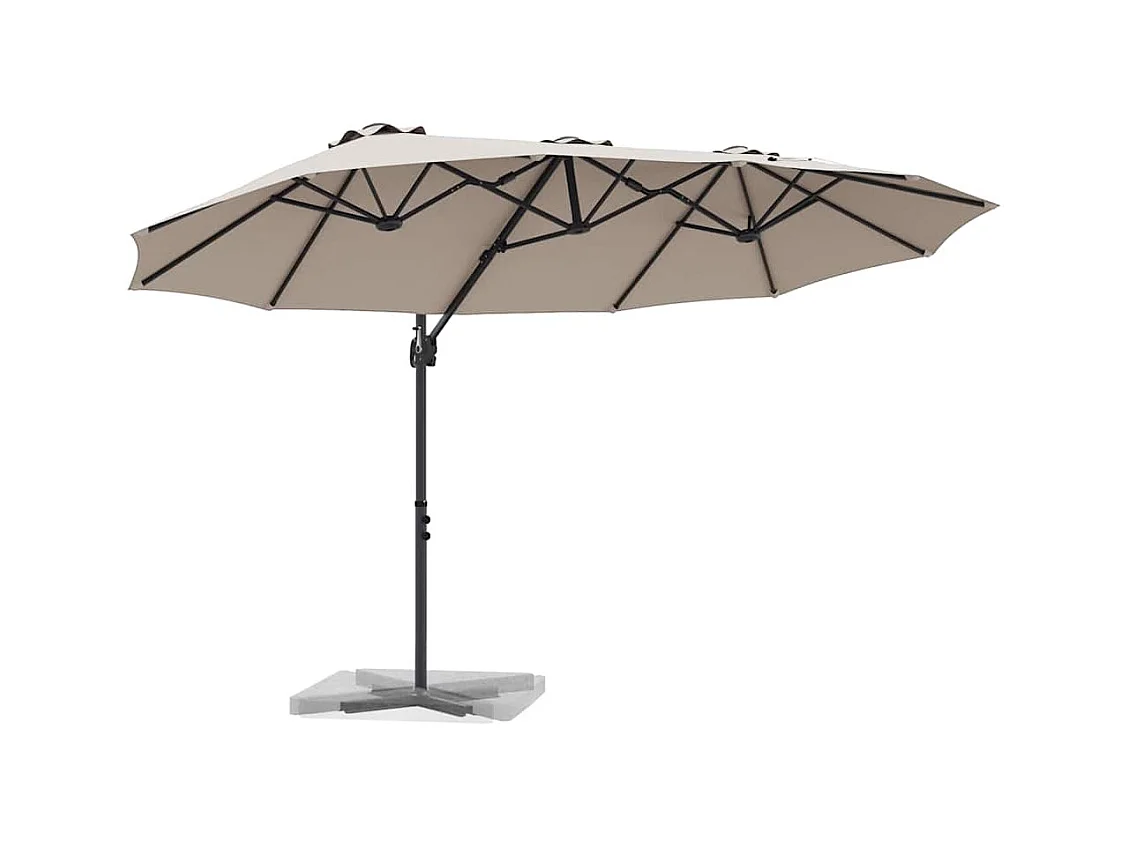 Parasol de jardin-Parasol cantilever de jardin Taupe 372 x 198 x 243 cm