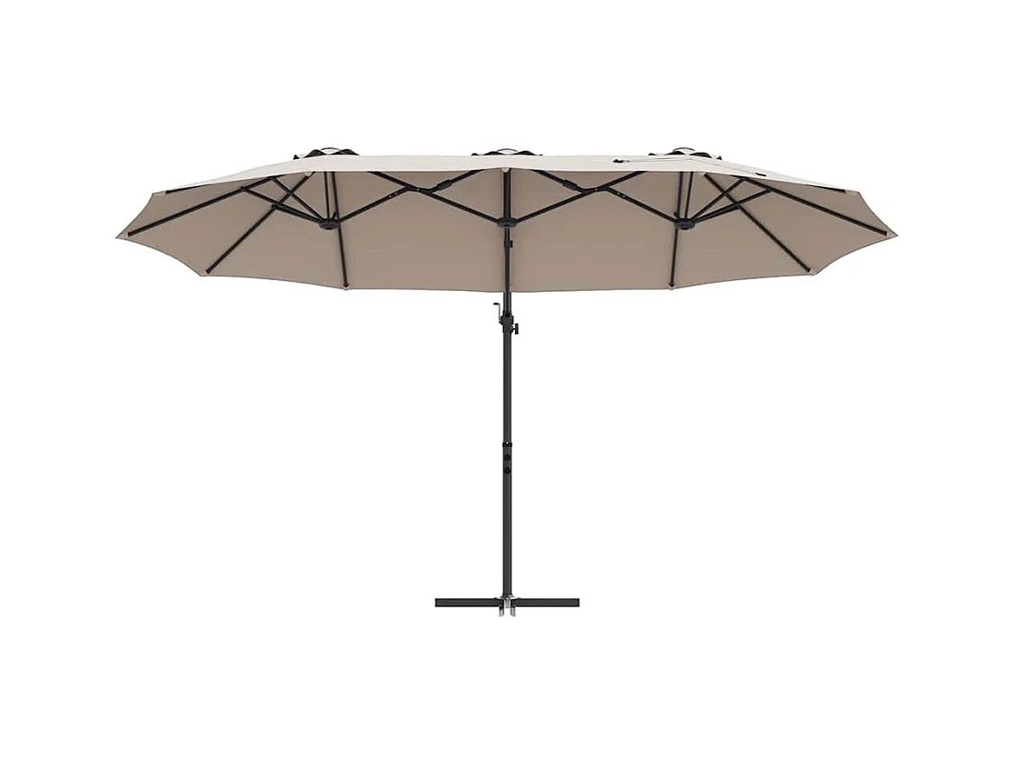 Parasol de jardin-Parasol cantilever de jardin Taupe 372 x 198 x 243 cm
