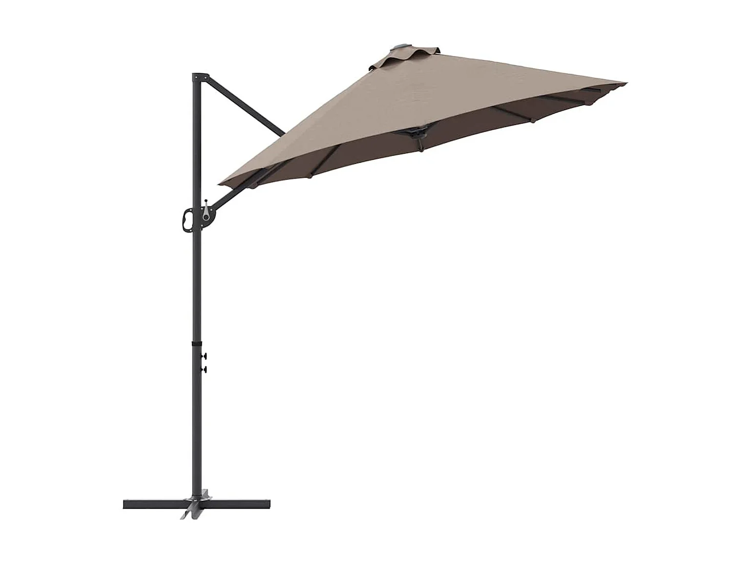 Parasol de jardin-Parasol cantilever de jardin Taupe 372 x 198 x 243 cm