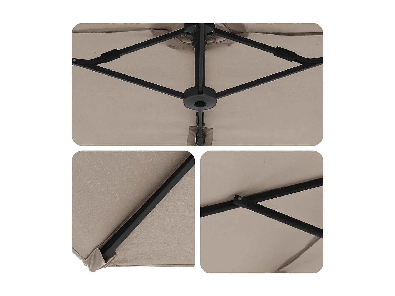 Parasol de jardin-Parasol cantilever de jardin Taupe 372 x 198 x 243 cm