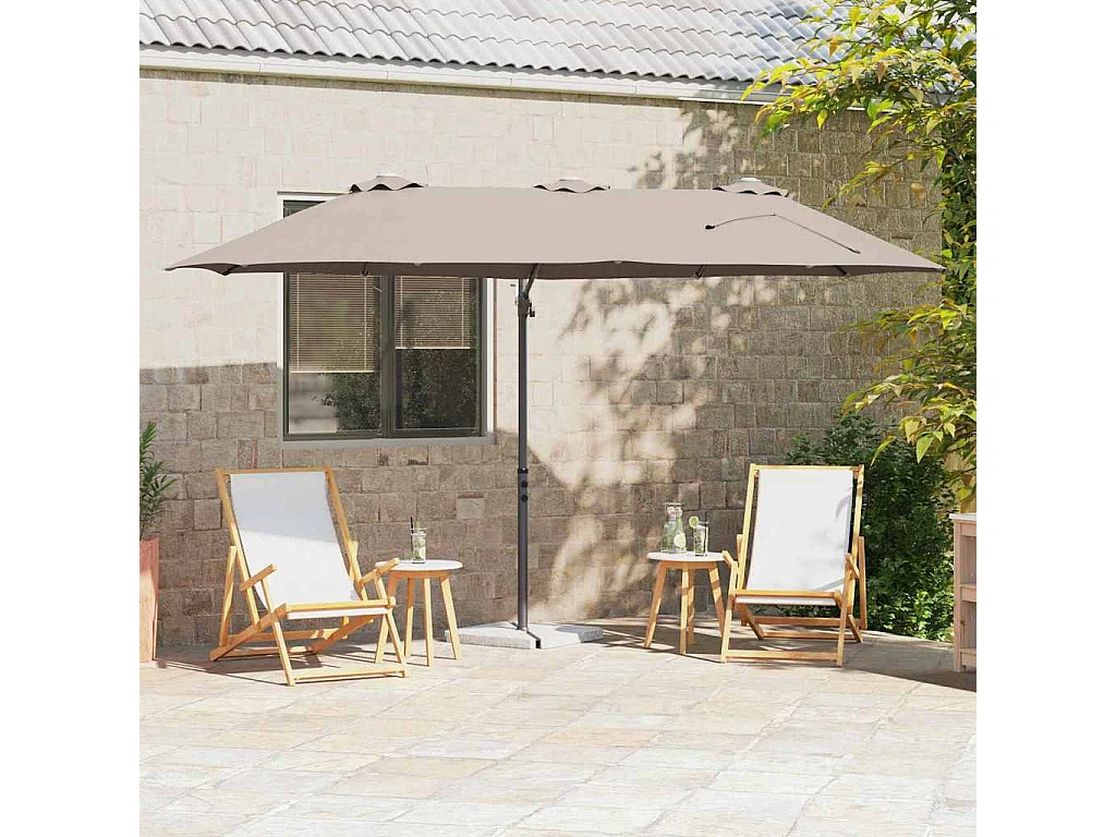 Parasol de jardin-Parasol cantilever de jardin Taupe 372 x 198 x 243 cm