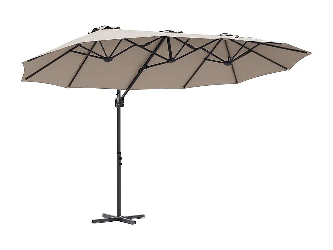 Parasol de jardin-Parasol cantilever de jardin Taupe 372 x 198 x 243 cm