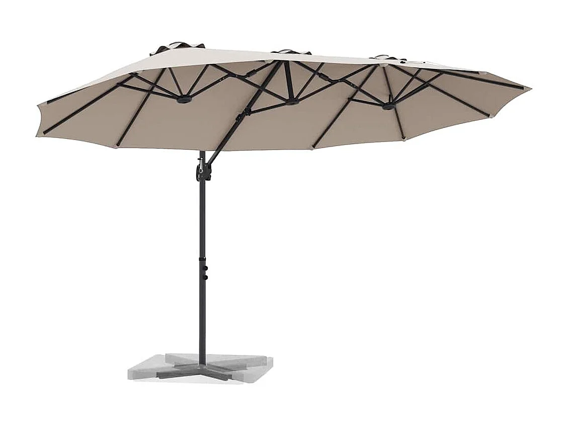 Parasol de jardin-Parasol cantilever de jardin Taupe 372 x 198 x 243 cm