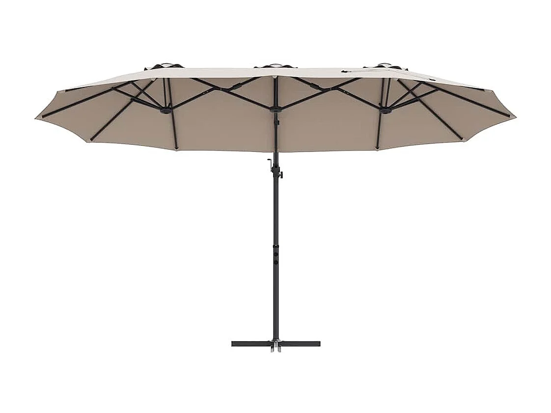 Parasol de jardin-Parasol cantilever de jardin Taupe 372 x 198 x 243 cm
