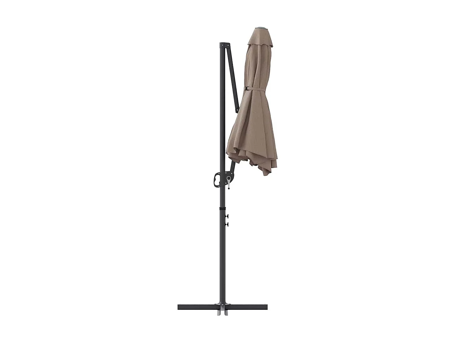 Parasol de jardin-Parasol cantilever de jardin Taupe 372 x 198 x 243 cm