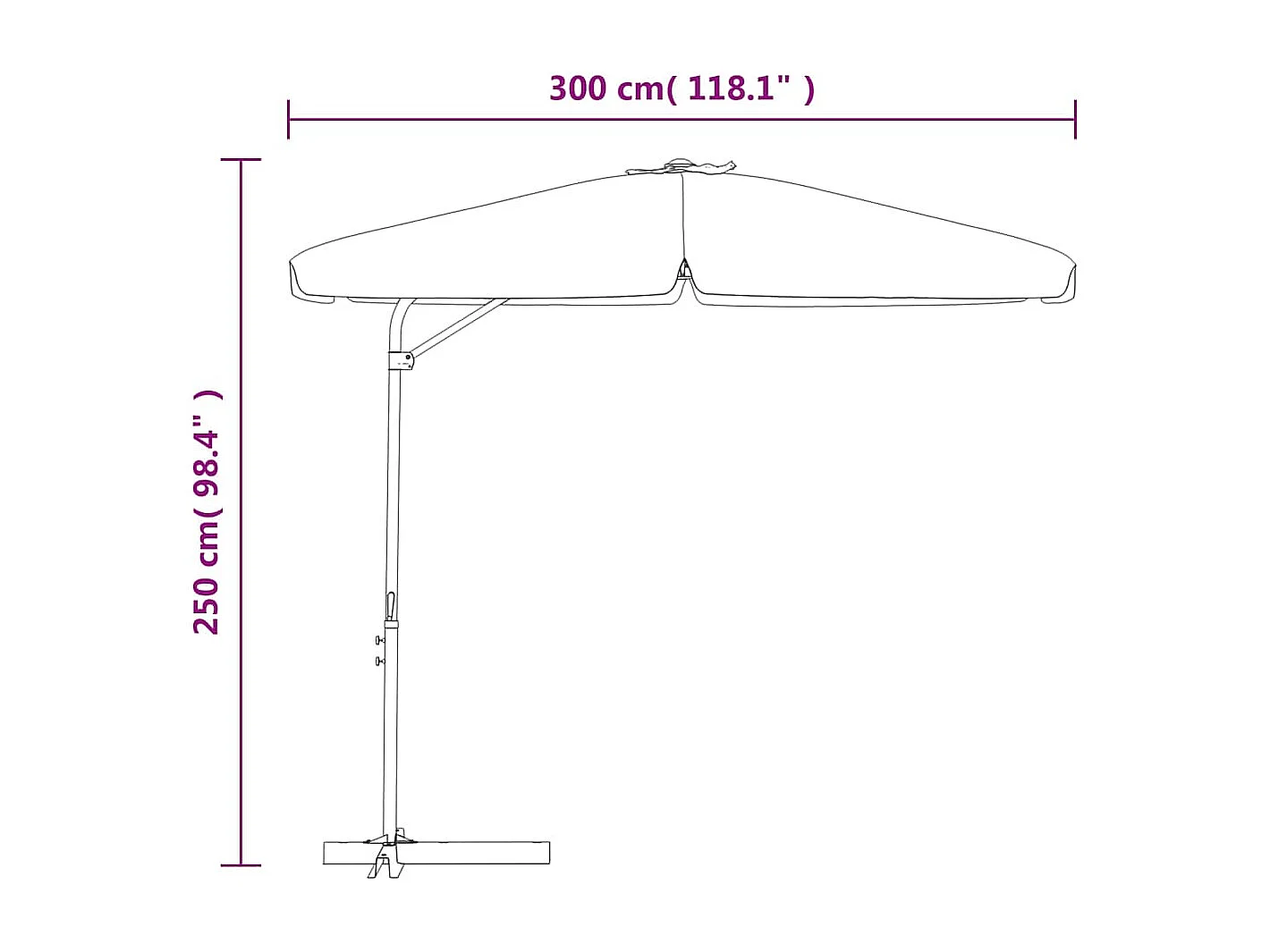 Parasol de jardin-Parasol d'extérieur avec mât en acier 300 cm Taupe