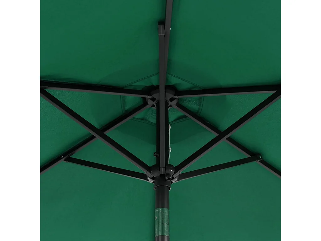 Parasol de jardin-Parasol d'extérieur avec mât en acier vert 225x225x212 cm