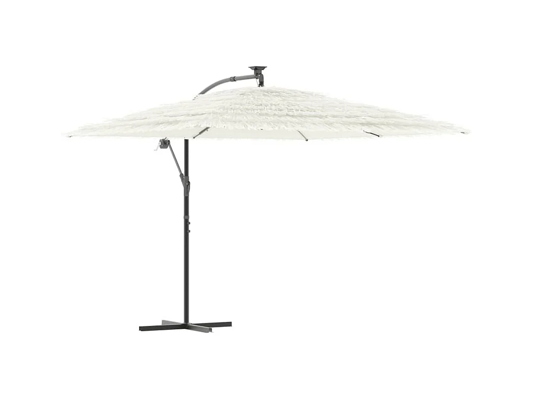 Parasol de jardin-Parasol d'extérieur avec mât en acier blanc 290x290x238 cm