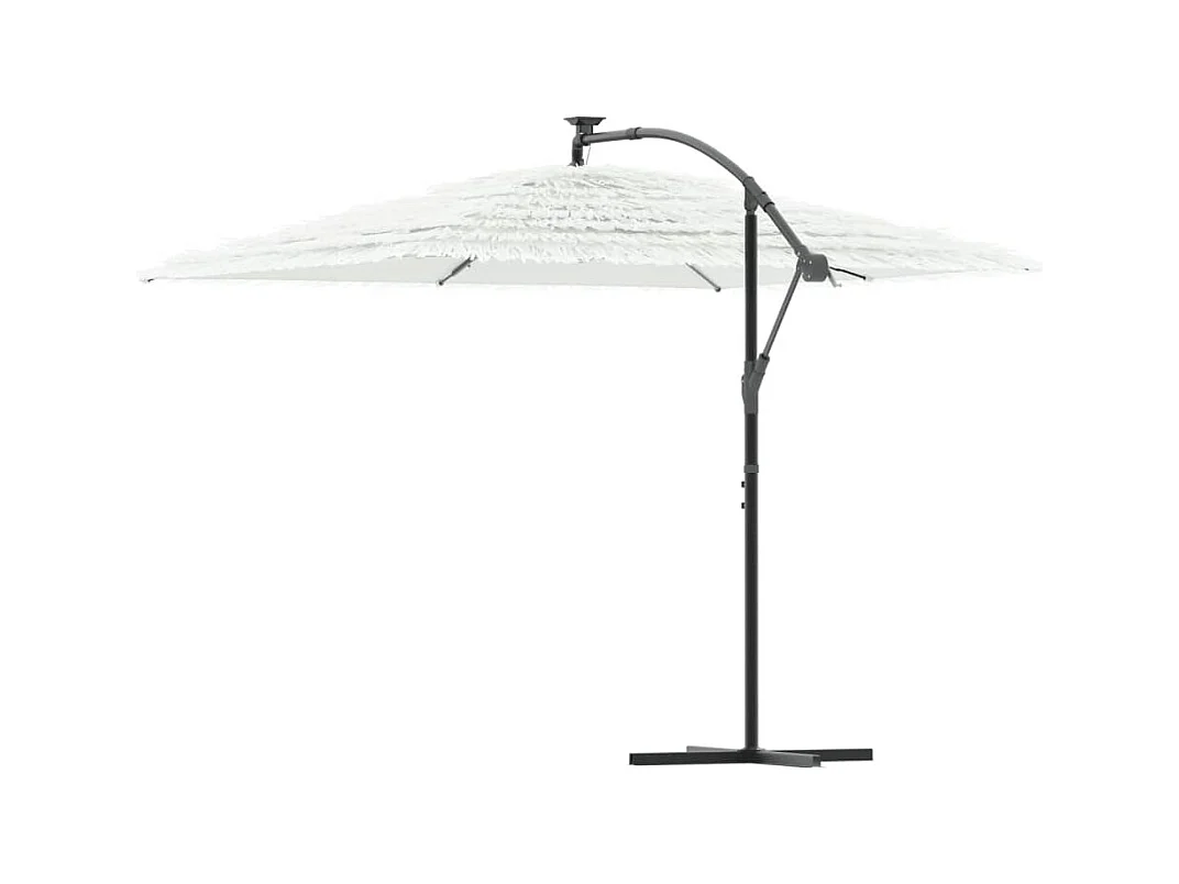 Parasol de jardin-Parasol d'extérieur avec mât en acier blanc 290x290x238 cm