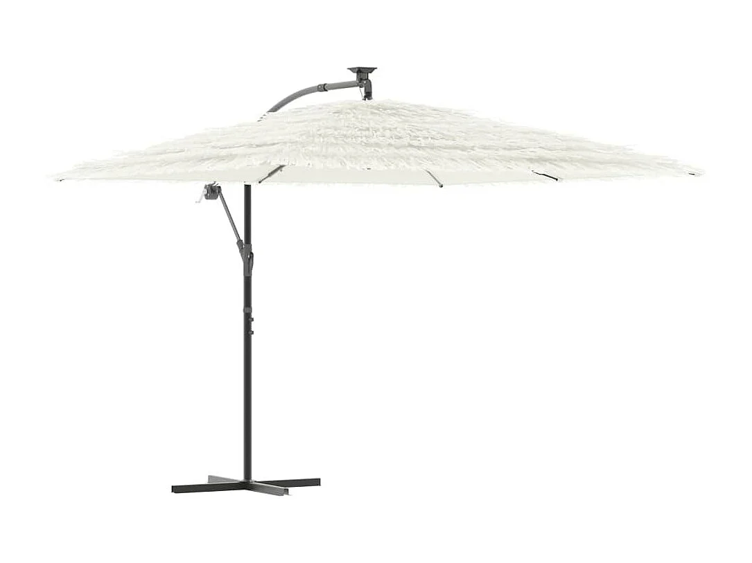 Parasol de jardin-Parasol d'extérieur avec mât en acier blanc 290x290x238 cm