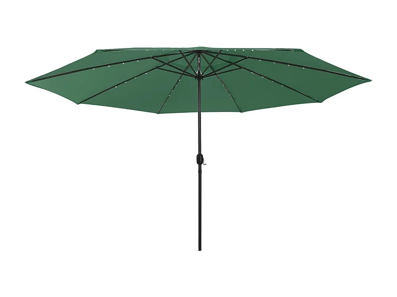 Parasol de jardin-Parasol d'extérieur avec lumières LED et mât en métal 400 cm vert
