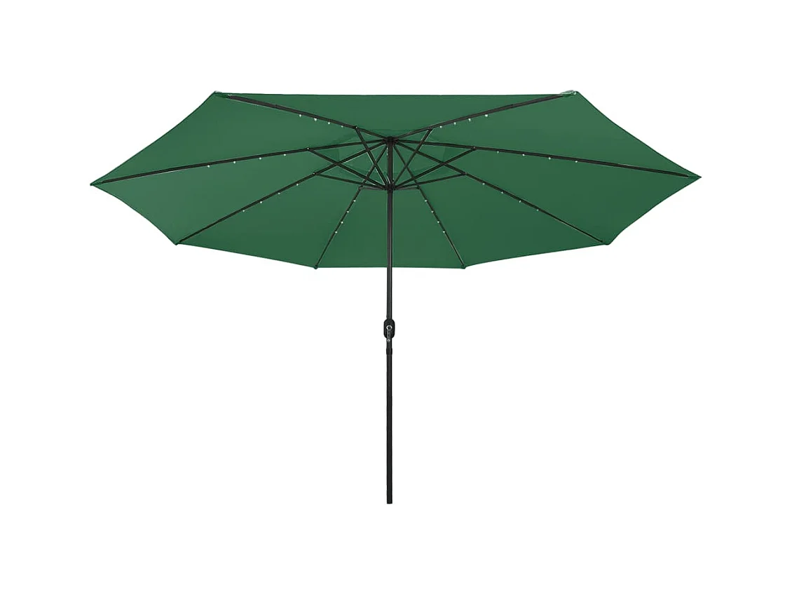 Parasol de jardin-Parasol d'extérieur avec lumières LED et mât en métal 400 cm vert