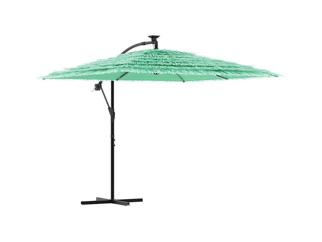 Parasol de jardin-Parasol d'extérieur avec mât en acier vert 246x246x230 cm