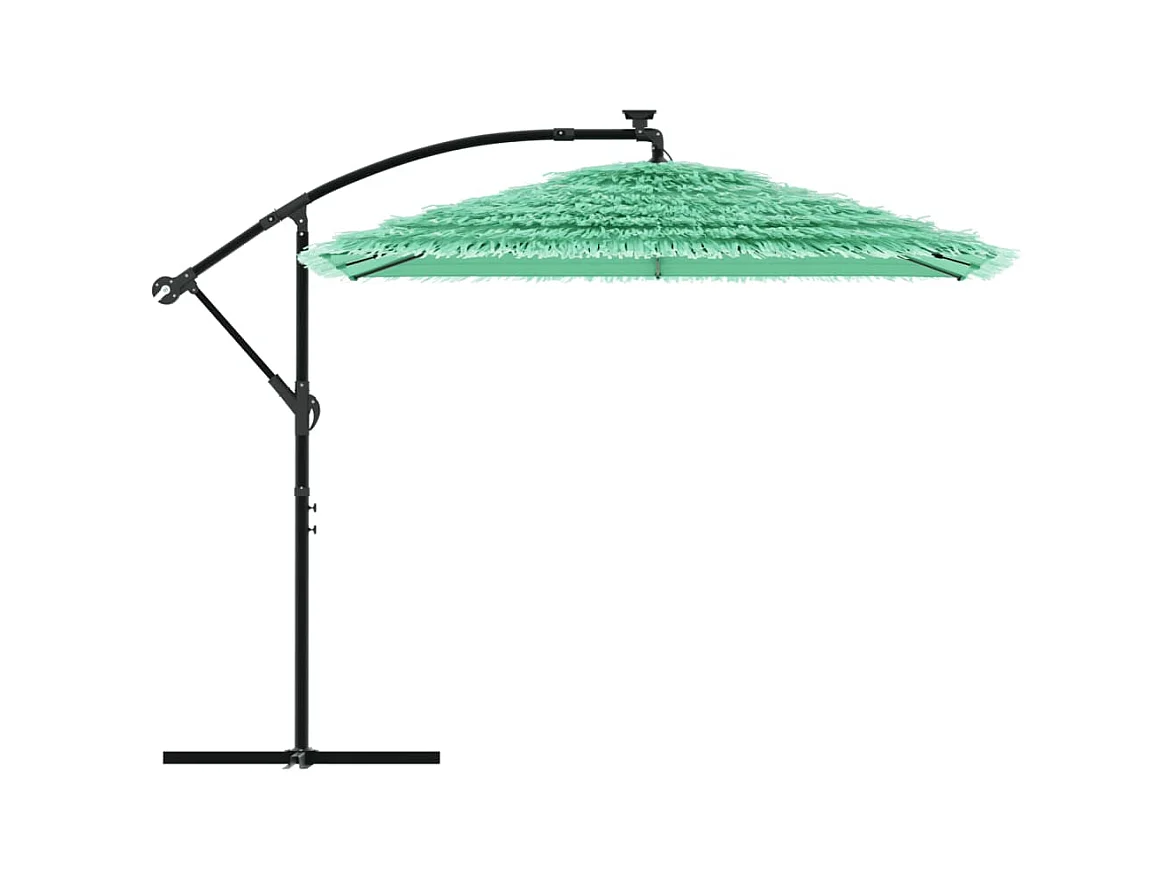 Parasol de jardin-Parasol d'extérieur avec mât en acier vert 246x246x230 cm