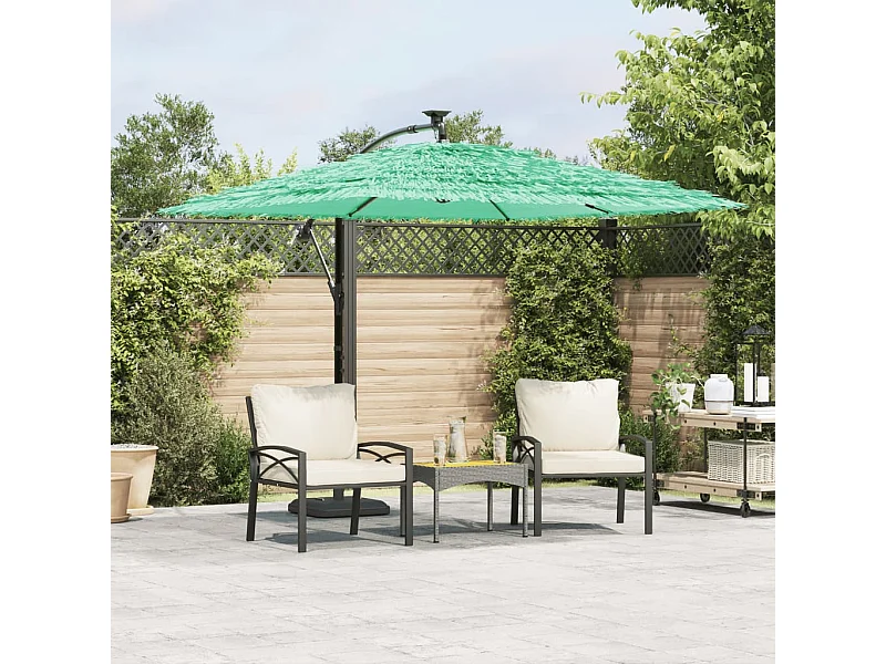 Parasol de jardin-Parasol d'extérieur avec mât en acier vert 246x246x230 cm