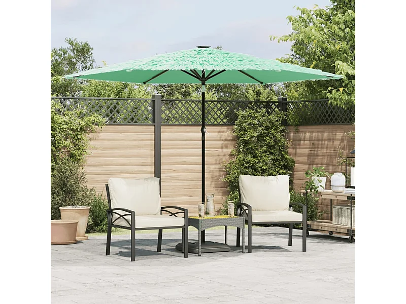 Parasol de jardin-Parasol d'extérieur avec mât en acier vert 288x288x225 cm