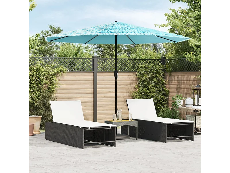 Parasol de jardin-Parasol d'extérieur avec mât en acier bleu 324x324x247 cm