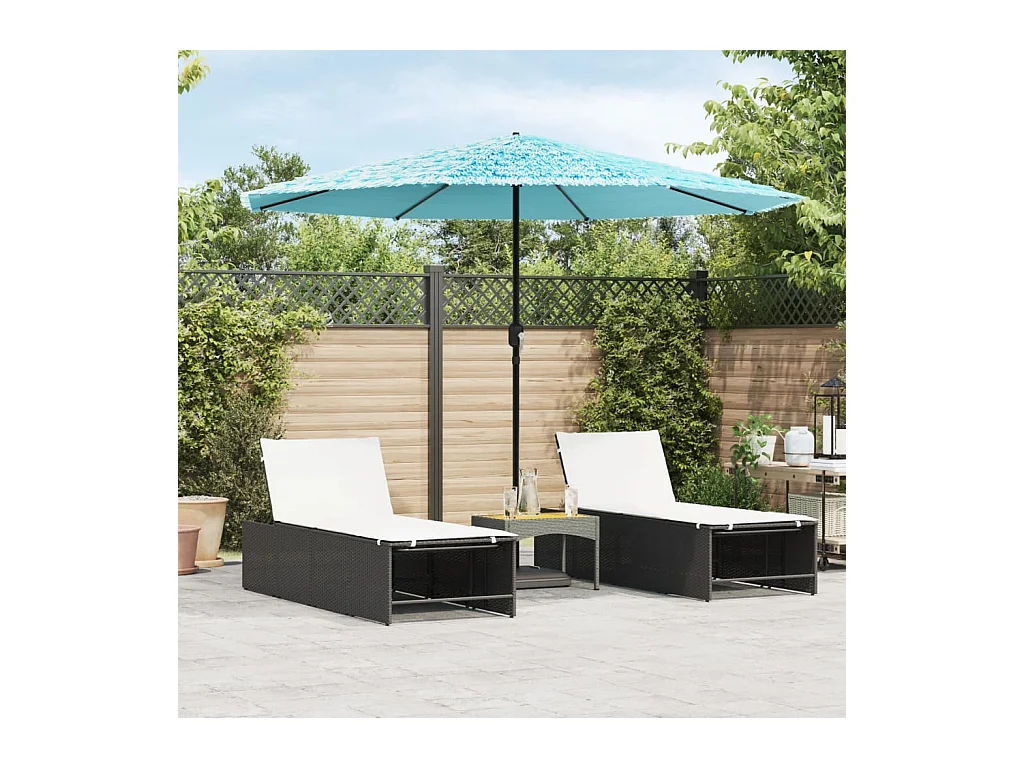 Parasol de jardin-Parasol d'extérieur avec mât en acier bleu 324x324x247 cm