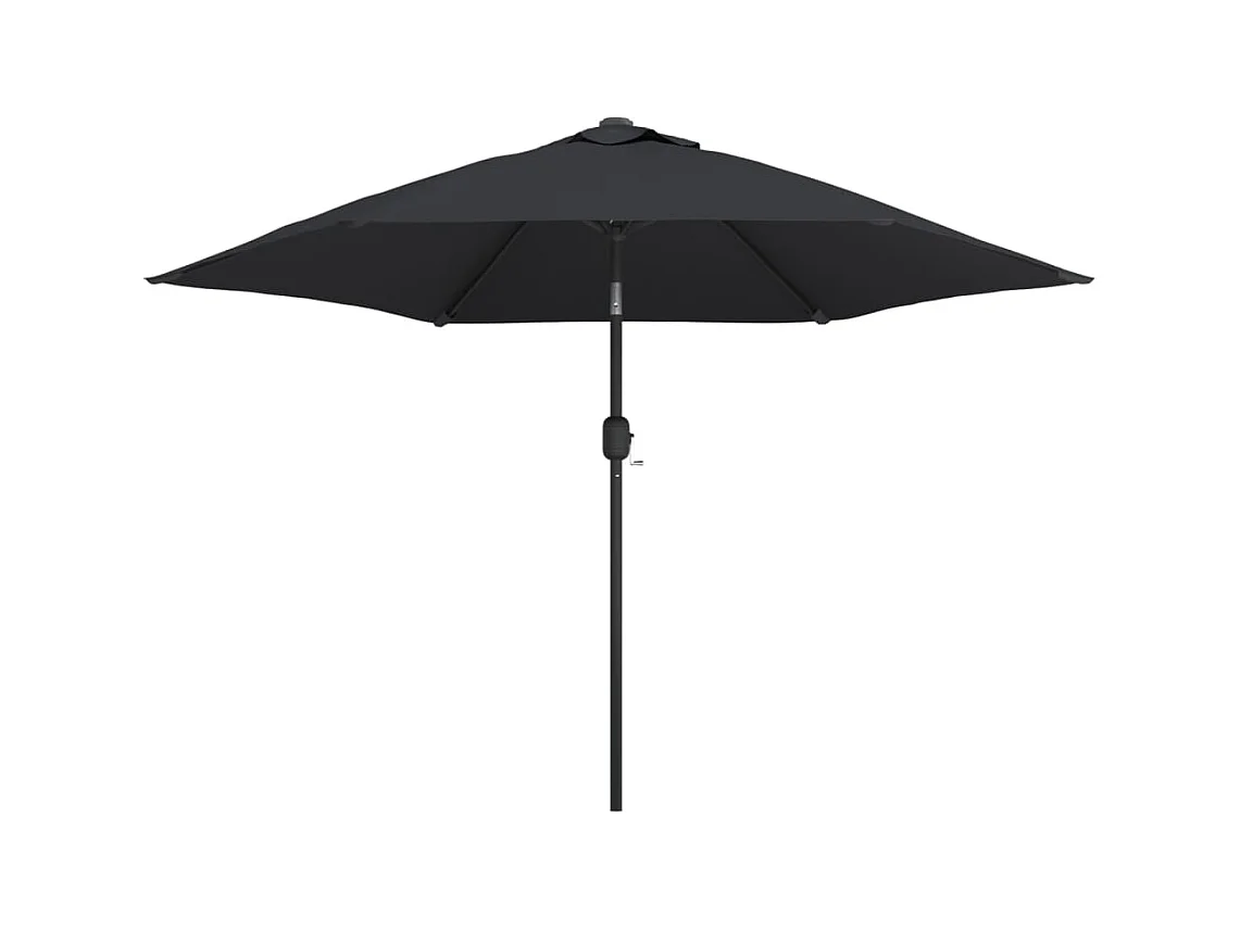Parasol d'extérieur | Parasol de jardin avec lumières LED et mât en acier Noir