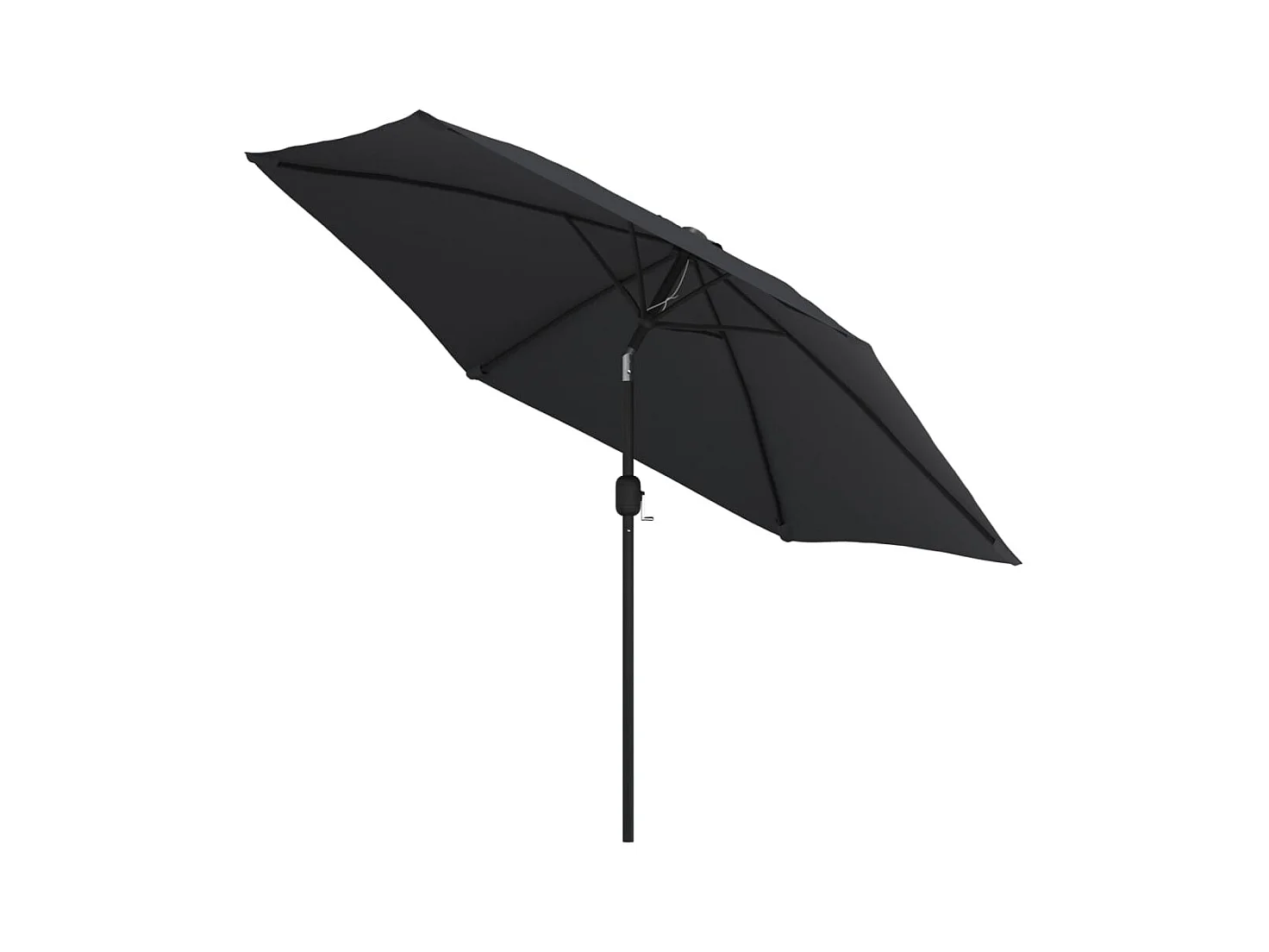 Parasol d'extérieur | Parasol de jardin avec lumières LED et mât en acier Noir