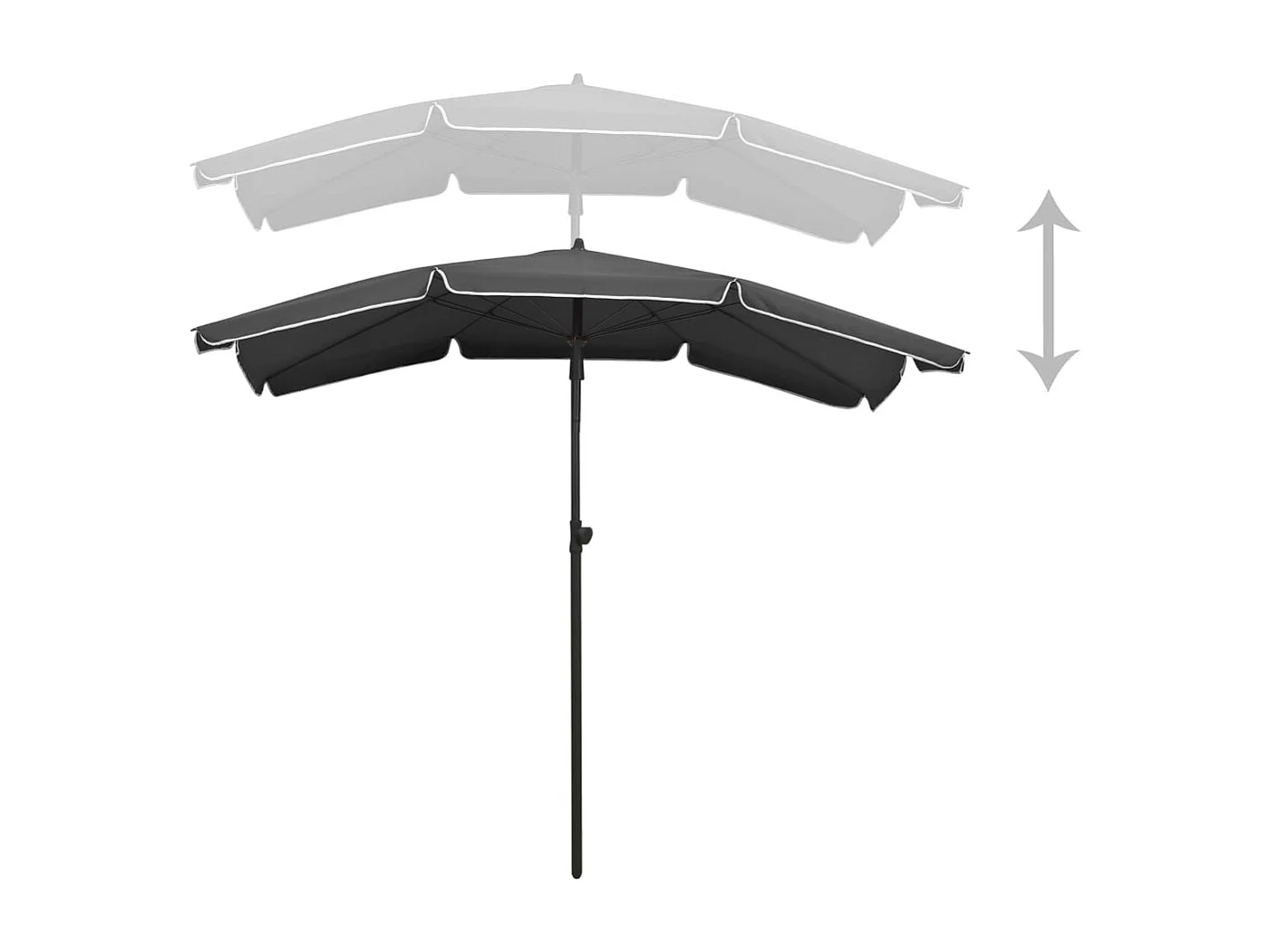 Parasol de jardin-Parasol d'extérieur avec mât 200x130 cm anthracite