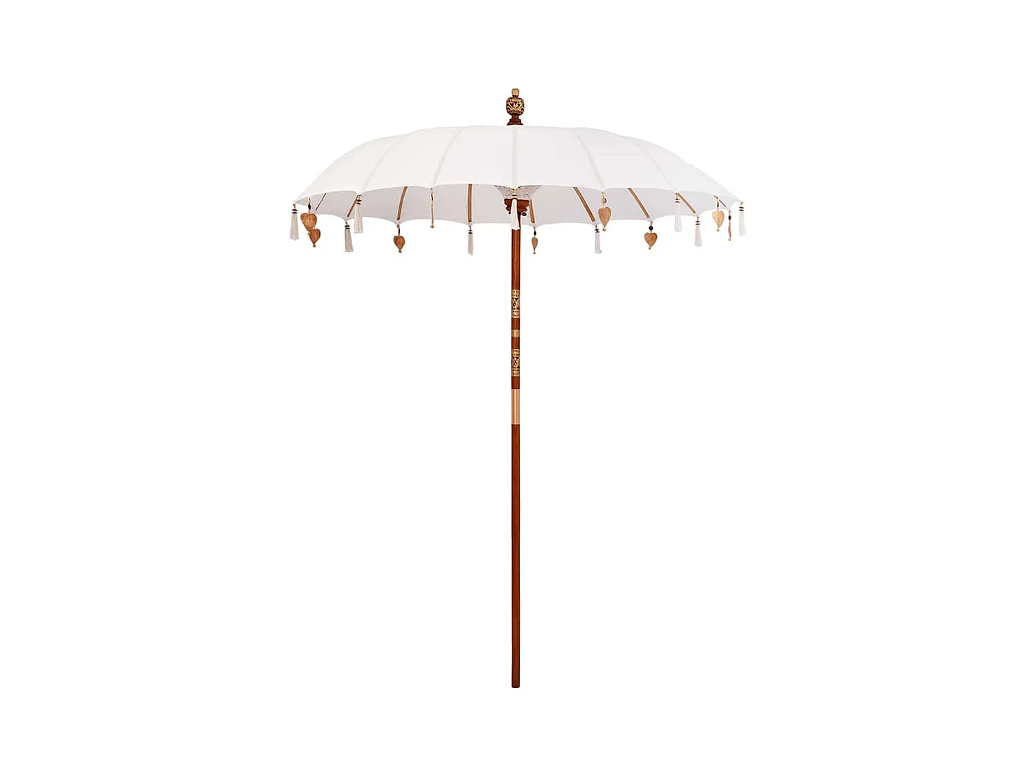Parasol de jardin-Parasol balinais Crème (180-190) x 260 cm Coton et bois massif