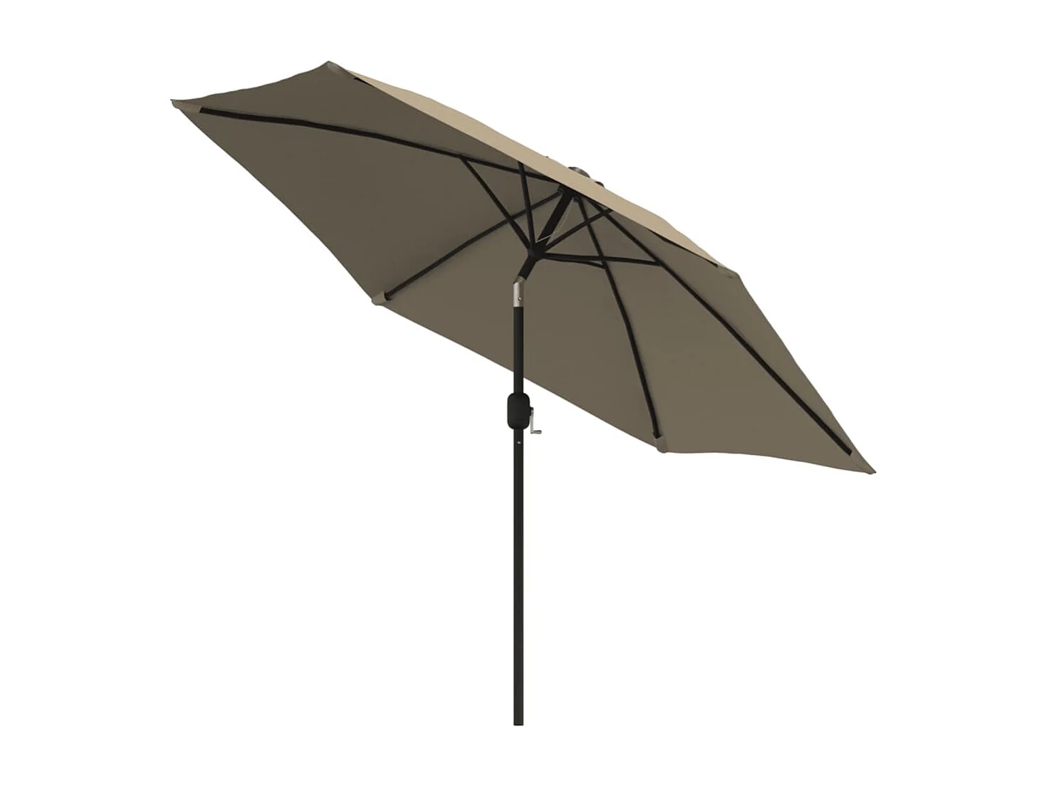 Parasol d'extérieur | Parasol de jardin avec LED et mât en acier 300 cm Taupe