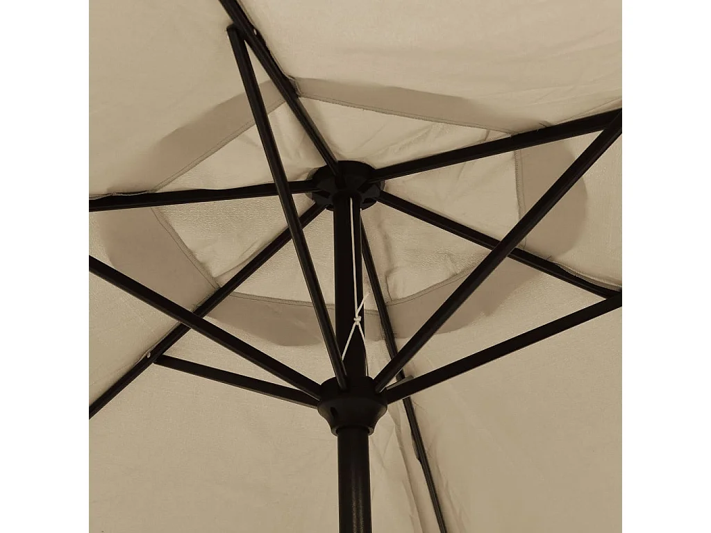 Parasol d'extérieur | Parasol de jardin avec LED et mât en acier 300 cm Taupe