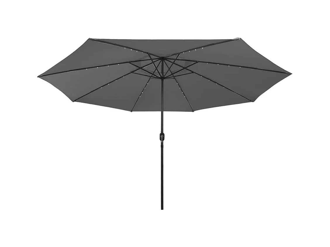 Parasol de jardin-Parasol d'extérieur avec lumières LED et mât en métal anthracite