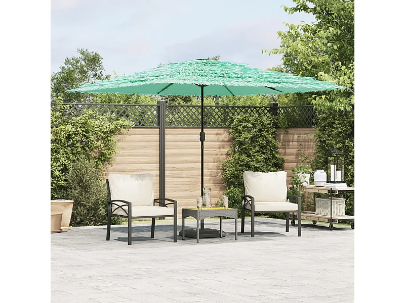Parasol de jardin-Parasol d'extérieur avec mât en acier vert 290x290x238 cm