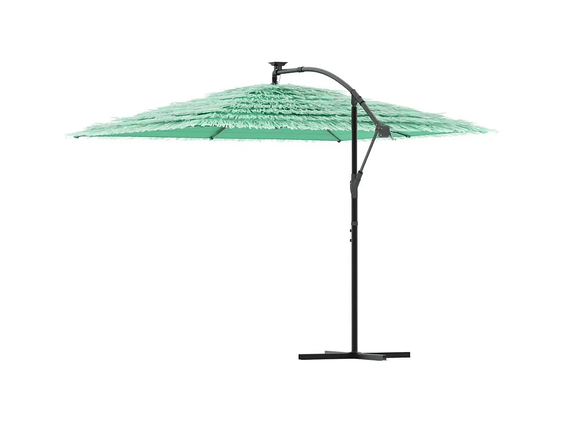 Parasol de jardin-Parasol d'extérieur avec mât en acier vert 290x290x238 cm