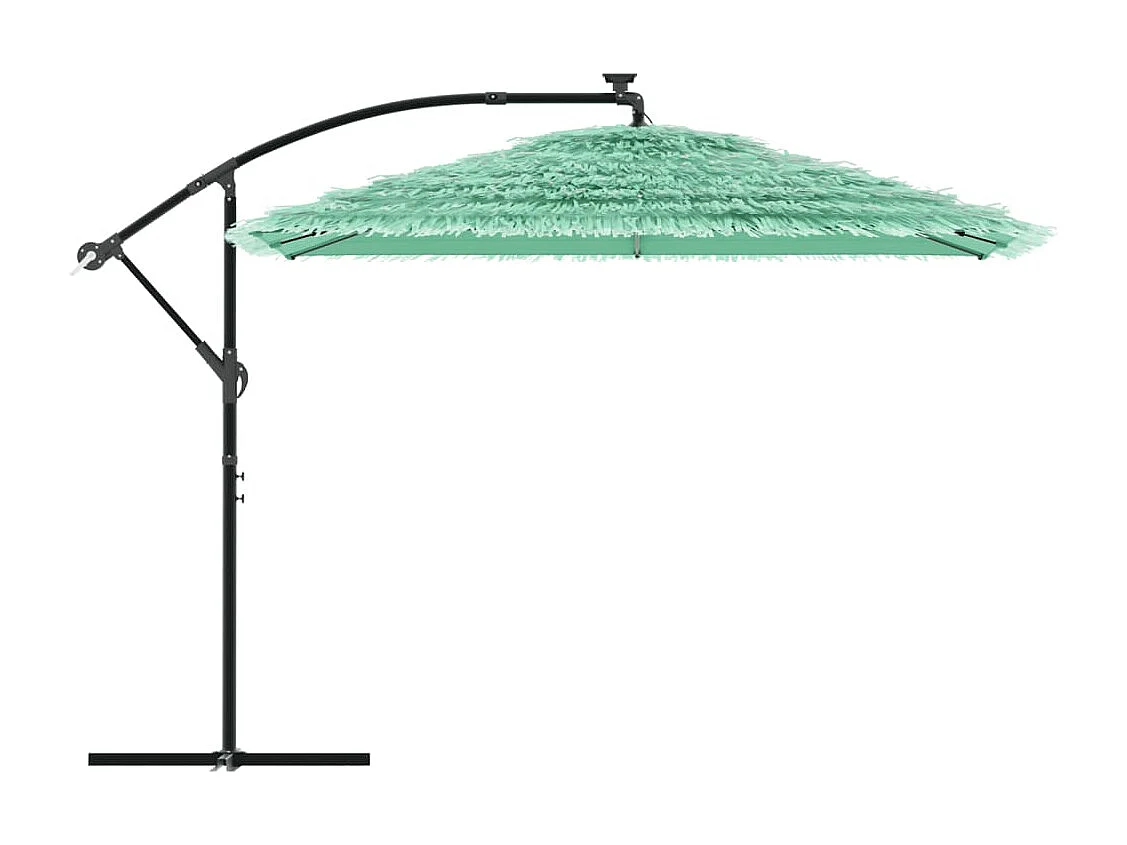 Parasol de jardin-Parasol d'extérieur avec mât en acier vert 290x290x238 cm