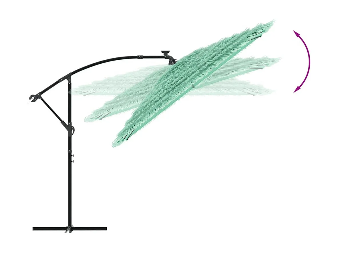 Parasol de jardin-Parasol d'extérieur avec mât en acier vert 290x290x238 cm